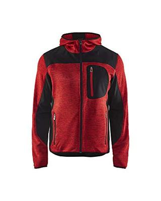 Blåkläder Gebreid vest met softshell 49302117 | Rood/Zwart | Maat L - 7330509411452