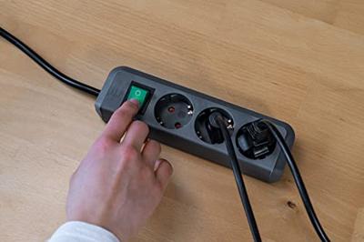 Brennenstuhl Eco-Line 3-voudige zilveren stekkerdoos met schakelaar | 1152340015 - 1152340015 - thumbnail
