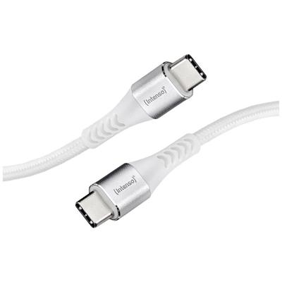 Intenso 7901002 USB-kabel USB 2.0 USB-C stekker, USB-C stekker 1.50 m Wit Stoffen mantel Intenso 7901002 USB-kabel USB 2.0 USB-C stekker, USB-C stekker 1.50 m Wit Stoffen mantel