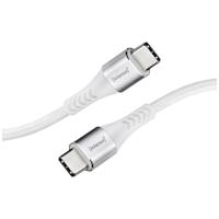 Intenso 7901002 USB-kabel USB 2.0 USB-C stekker, USB-C stekker 1.50 m Wit Stoffen mantel - thumbnail