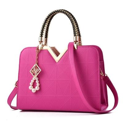 Zomer vrouwelijke telefoon Pocket rits handtassen flap lederen schouder Crossbodytassen (Rose rood)