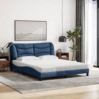 Bed met matras stof blauw 160x200 cm - thumbnail