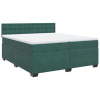 Boxspring met matras fluweel donkergroen 200x200 cm - thumbnail
