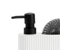 2-in-1 zeepdispenser voor het aanrecht Andrea House CC71086 Hars Polyresin 16 x 5 x 15 cm Schuurspons Wit - thumbnail