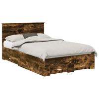Bedframe met hoofdeinde Gerookt eiken 120 x 190 cm Bewerkt hout - thumbnail