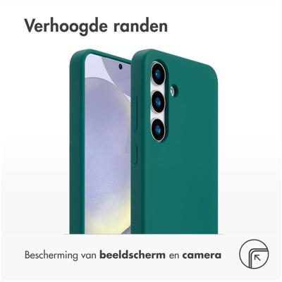 Accezz Liquid Silicone Backcover met MagSafe voor Samsung Galaxy S25 Plus Telefoonhoesje Groen