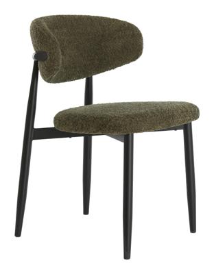 Light & Living Eetkamerstoel 'Eniola' Chenille, kleur Groen