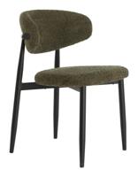 Light & Living Eetkamerstoel 'Eniola' Chenille, kleur Groen - thumbnail