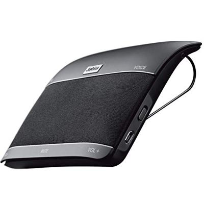 Jabra Freeway Bluetooth KFZ Handsfree Luidspreker (Duitse Stembediening, Stereo-Geluid, Dubbele Microfoontechnologie, Ruisonderdrukking, Audiostreaming, Fm-Zender) Zwart
