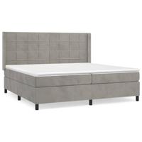 Boxspring met matras fluweel lichtgrijs 200x200 cm - thumbnail