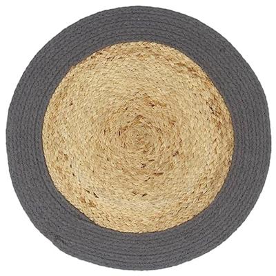 VidaXL Placemats 4 st 38 cm jute en katoen natuurlijk en antraciet