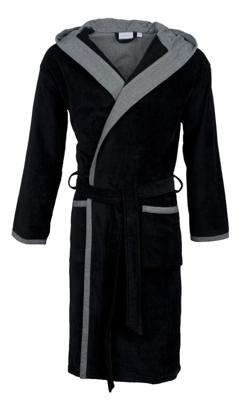 Carl Ross Carl Ross Heren Badjas Velours met Capuchon 637310 Deep Black/Basalt 56/58