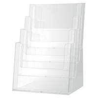 Helit H2352402 H2352402 Brochurestandaard Glas (helder) DIN A4 staand 1 stuk(s) Aantal vakken: 4 (b x h x d) 240 x 340 x 192 mm - thumbnail