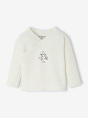 Bedrukte body's voor pasgeborenen met opening aan de voorkant blauwgroen Bedrukte body's voor pasgeborenen met opening aan de voorkant blauwgroen