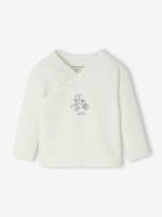 Bedrukte body's voor pasgeborenen met opening aan de voorkant blauwgroen - thumbnail