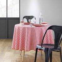 Wicotex tafelkleed textiel ruit rood rond 180 cm - thumbnail