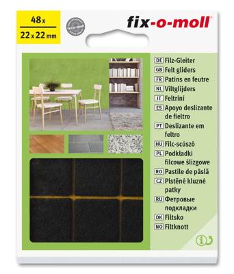 Fix-o-moll viltglijder Ø22mm 48st. bruin