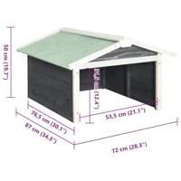 Overkapping voor grasmaaier 72x87x50 cm vurenhout grijs en wit - thumbnail