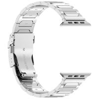 By Qubix - Titanium H-type schakelband - Zilver - Compatible met Apple Watch 44mm / 45mm / 46mm / 49mm - Compatible Apple watch bandjes - thumbnail