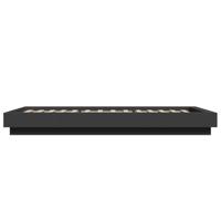 Bedframe met LED-verlichting bewerkt hout zwart 90x200 cm - thumbnail