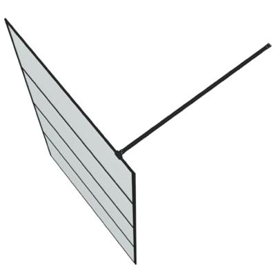 Inloopdouchewand 115x195 cm mat ESG-glas zwart - thumbnail