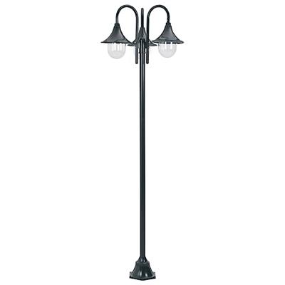Paalverlichting tuin E27 220 cm aluminium donkergroen 3-delig
