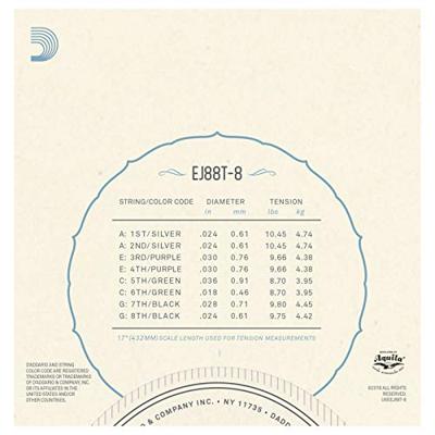 D&apos;Addario EJ88T-8 Nyltech 8-string Ukulele snaren voor achtsnarige tenor ukelele - thumbnail