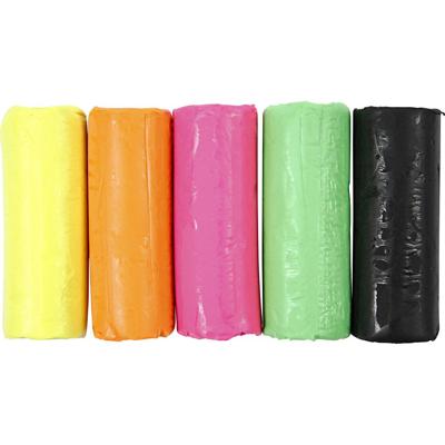 Creativ Company Boetseerklei, h: 9,5 cm, neon kleuren, 5x80 gr/ 1 emmer