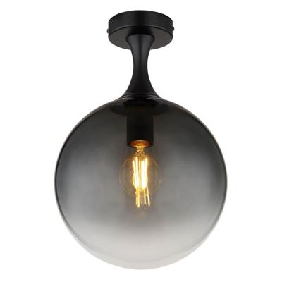 Globo Zwarte plafondlampDalton bol smoke glas Ø 25cm - 15885D