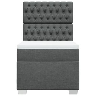 Boxspring met matras stof donkergrijs 80x200 cm