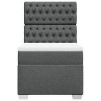 Boxspring met matras stof donkergrijs 80x200 cm - thumbnail
