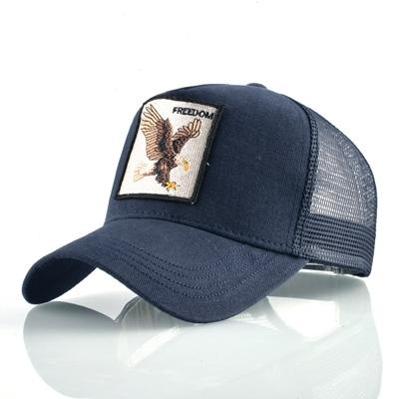 Katoenen geborduurde dierlijke Baseballcap (blauwe adelaar)