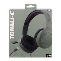 T'nB - Bedrade Supra-auditieve hoofdtelefoon, Foam Pads, Hoofdband Liner voor optimaal comfort, USB-C-kabel, ingebouwde bedieningselementen, microfoon - blauw - thumbnail