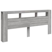 Hoofdeinde met LED 220x18,5x103,5 cm bewerkt hout grijs sonoma - thumbnail