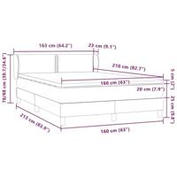 Boxspring met matras fluweel lichtgrijs 160x210 cm - thumbnail