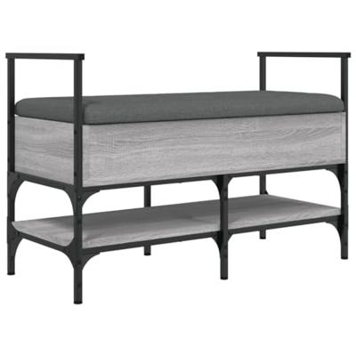 Schoenenbank 85,5x42x57,5 cm bewerkt hout grijs sonoma