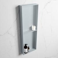 MONDIAZ EASY Nis 149,5x29,5cm in solid surface kleur Clay | Clay. 2 vakken geschikt voor in- of opbouw - thumbnail