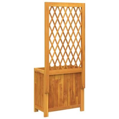 Plantenbak met latwerk 55x29,5x132 cm massief acaciahout Plantenbak met latwerk 55x29,5x132 cm massief acaciahout