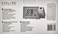 Explore Scientific RPW3008 Projectieklok met draadloze tijd en weersvoorspelling, dubbel alarm, binnentemperatuursensor, wit - thumbnail