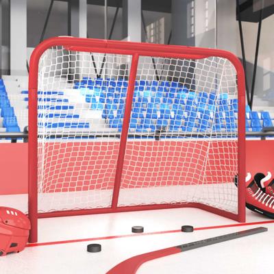 VidaXL Hockeydoel 183x71x122 cm polyester rood en wit VidaXL Hockeydoel 183x71x122 cm polyester rood en wit
