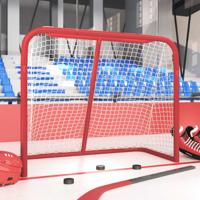 VidaXL Hockeydoel 183x71x122 cm polyester rood en wit - thumbnail