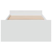 Bedframe met lades bewerkt hout wit 75x190 cm - thumbnail