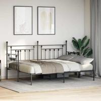 Bedframe voor een daybed met hoofdeinde Zwart 80 x 200 cm Staal - thumbnail