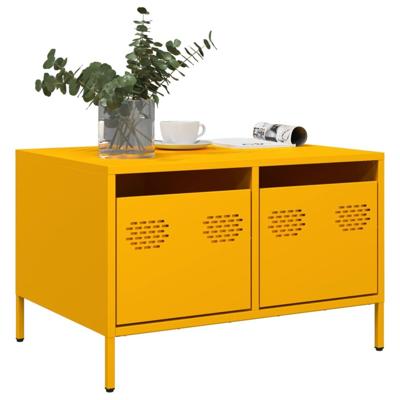 Tv-meubel 68x50x43,5 cm koudgewalst staal mosterdgeel