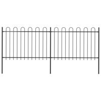 Tuinhek met ronde bovenkant 3,4x1,2 m staal zwart - thumbnail