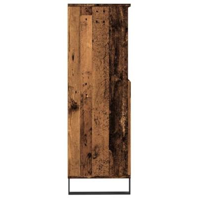 Hoge kast 60x36x110 cm bewerkt hout oud houtkleurig