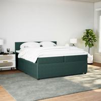 Boxspring met matras fluweel donkergroen 200x200 cm - thumbnail