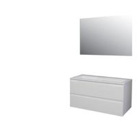 Badkamermeubel Boss & Wessing Pepper Acryl Wastafel Incl Spiegel Zonder Kraangat 100x55x46 cm Wit Boss & Wessing - thumbnail