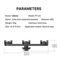 Ulanzi PT-23 Triple Cold Shoe Houder voor statief of camera - thumbnail