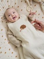 Mouwloze slaapzak in katoengaas HÉRISSON beige, gestreept - thumbnail